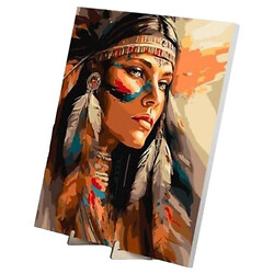 Картина за номерами "Войовнича туземка", з дерев'яною підставкою, 40х50 см, Qbee