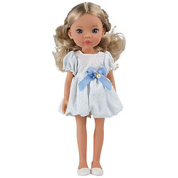 Лялька у сукні з блакитним бантом, розмір 33см, LS