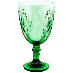 Бокал для вина стеклянный рельефный цветной, 370 мл