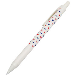 Карандаш простой механический с цветным принтом на корпусе.