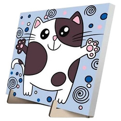 Картина по номерам "Кошачьи объятия", 25х25 см, с деревянной подставкой, Qbee