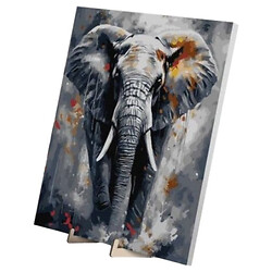 Картина по номерам с красками металлик "Величественный слон", с деревянной подставкой, 40х50 см, Qbee
