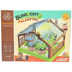 Теплица: подсветка, лампа, солнечная панель, семена, торфяные таблетки, горшки, в коробке, Mic