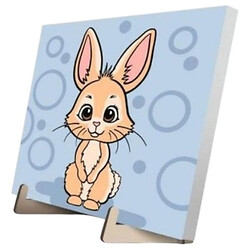 Картина за номерами "Милий кролик", 25х25 см, з дерев'яною підставкою, Qbee