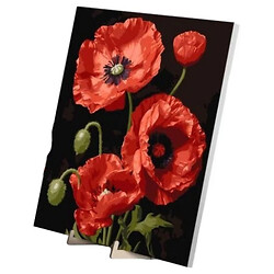 Картина по номерам 40х50 см "Волшебные маки", с деревянной подставкой, Qbee