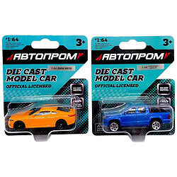 Машина металлическая 1:64, микс видов, планшет 10x3,5x12 см, Автопром