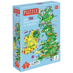 Пазлы «Карта Великобритании и Ирландии», 100 элементов, английский язык, Dodo