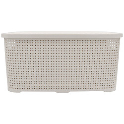 Корзина для хранения пластиковая с крышкой Ротанг, микс, 17 л