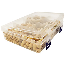 Набор для создания деревянных украшений: бусины и кольца.