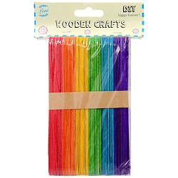 Набор палочек для рукоделия деревянных цветных, 50 шт.