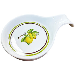 Подставка для ложки фарфоровая с принтом "Лимоны", 18х12х2,5 см.