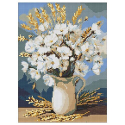 Алмазная мозаика "Белые маки и пшеница", 30х40см, Ідейка