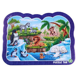 Игра развивающая, пазлы-вкладыши "Животные зоопарка", Roterkafer