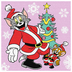 Картина за номерами "Tom and Jerry: біля ялинки", 25х25 см, Ідейка