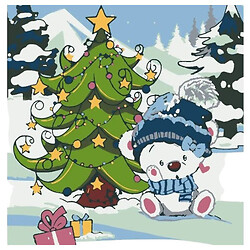 Картина по номерам со светодиодной подсветкой "Под елкой", 25x25 см, Riviera Blanca