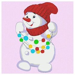 Картина за номерами зі світлодіодним підсвічуванням "Сніговик", 25x25 см, Riviera Blanca