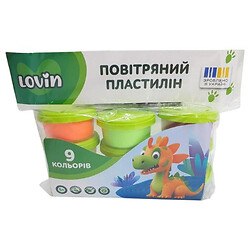 Набор для лепки с воздушным пластилином в стаканчиках, 9 цветов, Lovin