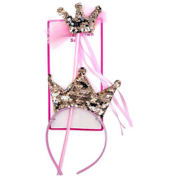 Набор новогодний, обруч с волшебной палочкой, "Корона", с пайетками, Mic