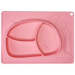 Силиконовая тарелка-коврик "Зая", светло-розовый, Mic