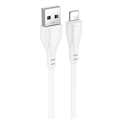 USB кабель Borofone BX121 Energy Apple iPhone SE 2022 / iPhone 14 Pro Max / iPhone 14 Plus / iPhone 14 Pro / iPhone 14 / iPhone 13 Pro / iPhone 13 Mini / iPhone 13 / iPhone 13 Pro Max / iPhone 12 Mini / iPhone 12 Pro Max, Lightning, 1.0 м., Білий