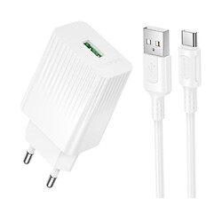 СЗУ Borofone BAS72A, З кабелем, Type-C, Білий