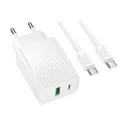 СЗУ Borofone BAS76A, З кабелем, Type-C, Білий