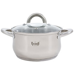 Кастрюля нержавеющая сталь со стеклянной крышкой Krauff Steil d=18 см 2,5 л