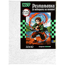 Набор для творчества YES Раскраска по номерам Demon Slayer 30х40 см