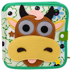 М'яка книга бізіборд, фетр, намистини, прозора кишеня, цифри, елементи на липучках та кнопках, овочі, фрукти, комахи, Mic