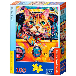 Пазлы "Путешествие на кошачьем автобусе", 100 элементов, Castorland