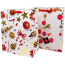 Пакет бумажный LARGE XMAS 26x12,7x32,4 210gsm, ассорти, Malevaro