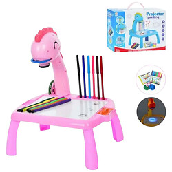 Столик с проектором, "Динозавр", 3 диска, фломастеры, салфетка, на батарейках, музыка, подсветка, в коробке, Rui Feng
