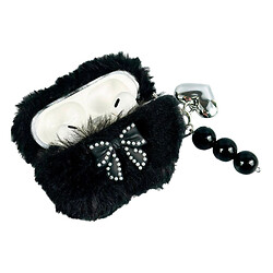 Чохол (накладка) Apple AirPods 4, Pearl Bow Plush, Чорний