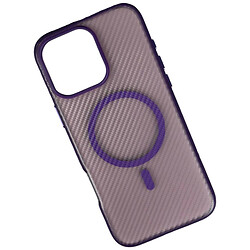 Чехол (накладка) Apple iPhone 14, Carbon Fibre Texture, MagSafe, Фиолетовый