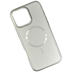 Чохол (накладка) Apple iPhone 17, Carbon Pattern Shockproof, Platinum, MagSafe, Сірий