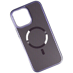 Чехол (накладка) Apple iPhone 17, Carbon Pattern Shockproof, MagSafe, Фиолетовый