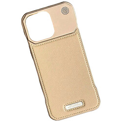 Чехол (накладка) Apple iPhone 13 Pro Max, Leather Magnetic Aromatherapy Metal, MagSafe, Бежевый