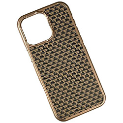 Чехол (накладка) Apple iPhone 16, Luxury Carbon Fiber Pattern, MagSafe, Gold Triangles, Рисунок