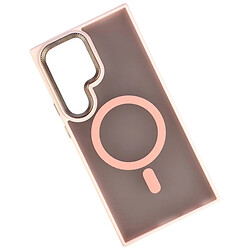 Чехол (накладка) Samsung Galaxy S24 / Galaxy S25, Matte Corrugated, MagSafe, Розовый