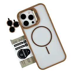 Чохол (накладка) Apple iPhone 15 Pro, Air Beats Crystal Stand Camera, MagSafe, Коричневий