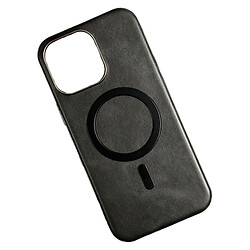 Чехол (накладка) Apple iPhone 16e, Leather Magnetic Metal Frame, MagSafe, Черный