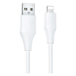 USB кабель Hoco X124 Bien Apple iPhone SE 2022 / iPhone 14 Pro Max / iPhone 14 Plus / iPhone 14 Pro / iPhone 14 / iPhone 13 Pro / iPhone 13 Mini / iPhone 13 / iPhone 13 Pro Max / iPhone 12 Mini / iPhone 12 Pro Max / iPhone 12 Pro, Lightning, 1.0 м., Белый