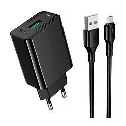 СЗУ Hoco CS92A Leader, З кабелем, MicroUSB, Чорний