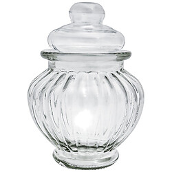 Емкость для сыпучих стеклянная фигурная ребристая с крышкой, 280 мл