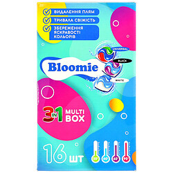 Капсули для прання Bloomie, 3в1, MULTI BOX, 18 г х 16 шт/уп