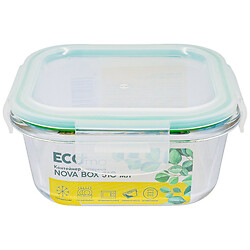 Контейнер пищевой квадратный стеклянный ECOMO NOVA BOX, прозрачный, 510 мл