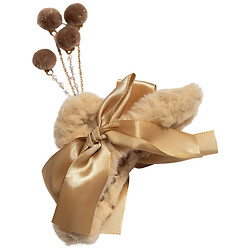 Краб для волосся пластиковий з пухнастим декором