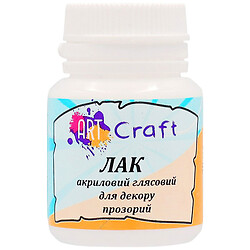 Лак для декору акриловий ART Craft глянцевий прозорий, 20 мл