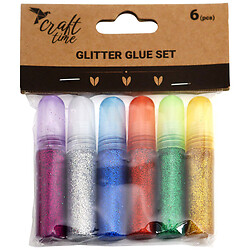 Набір клею для творчості з блискітками, 6 шт, Craft Time