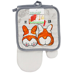 Набор кухонный: перчатка, прихватка с принтом